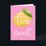 Lemon Two Sweet Happy Birthday Card Karte<br><div class="desc">Diese niedliche Zitrone,  zwei süß rosa Grußkarten ist der perfekte Weg,  um Geburtstag zu feiern.</div>