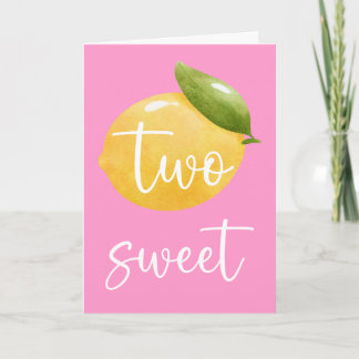 Lemon Two Sweet Happy Birthday Card Karte