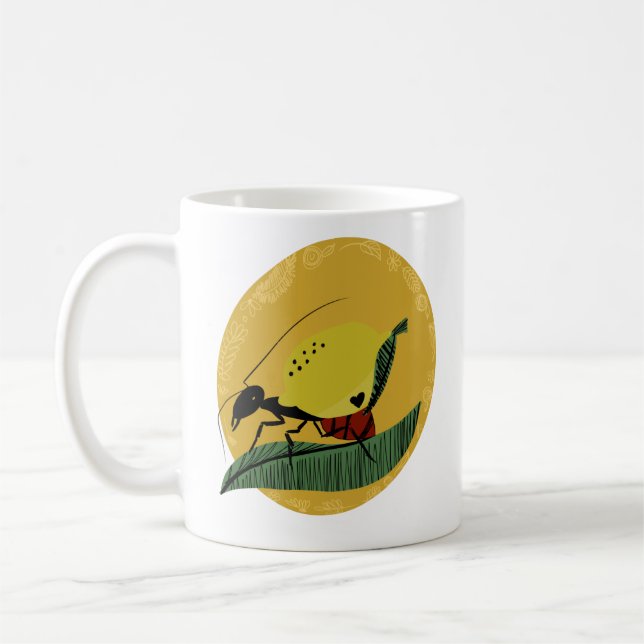 Lemon und Ant Cartoon Zeichnend Kaffeetasse (Links)