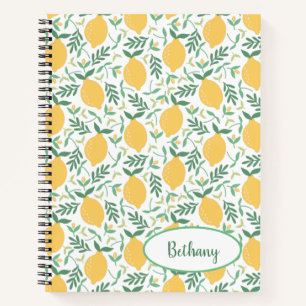 Lemon und Blätter Niedlich Fruit Journal Notebook Notizbuch