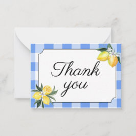 Lemon und Blue Gingham Vielen Dank Mitteilungskarte
