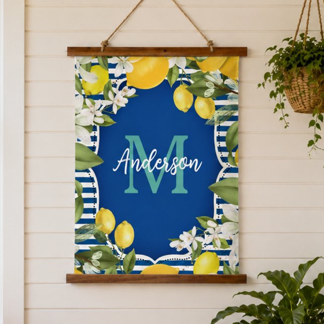 Lemon und Blue Spring Wandteppich Mit Holzrahmen (Von Creator hochgeladen)