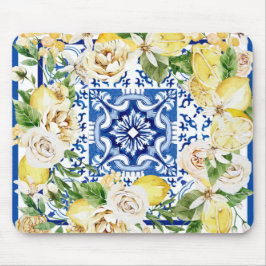 Lemon und Blume im Sommer im Mittelmeer Mousepad