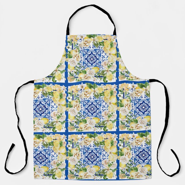 Lemon und Blume im Sommer im Mittelmeer Schürze (Vorderseite)