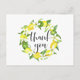 Lemon und Lemon Blossoms Wreath Summer Vielen Dank Postkarte