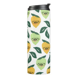 Lemon und Limon Citrus Cartoon Illustration Thermosbecher