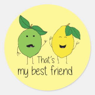 Lemon und Limone BESTE FREUNDIN der besten Freunde Runder Aufkleber
