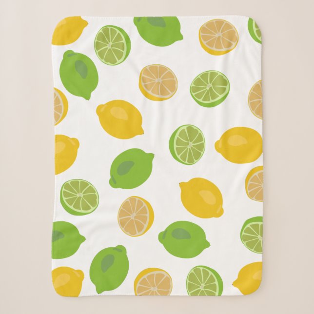 Lemon und Limone Muster Kids Sherpadecke (Vorderseite)