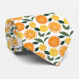 Lemon und Orange Citrus Muster Krawatte