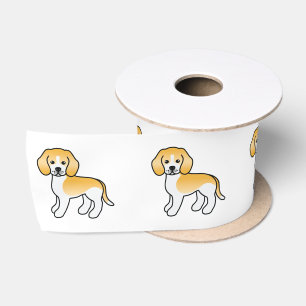 Lemon und weißer Beagle süßer Cartoon-Hund Satinband