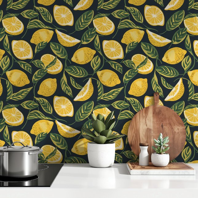 Lemon Wallpaper Grove Delight: Lebhafter Citrus Tapete (Von Creator hochgeladen)
