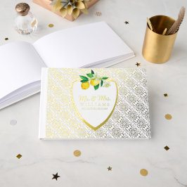 Lemon Wappen Mittelmeer Tiles Toskanische Hochzeit Gästebuch