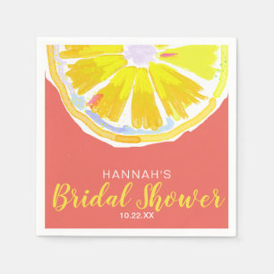 Lemon Wasserfarbe Orange Sonniges Brautparty Serviette
