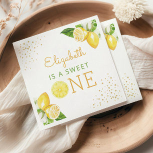 Lemon Watercolor 1. Geburtstags-Party Serviette