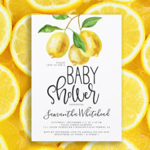 Lemon Watercolor Babydusche