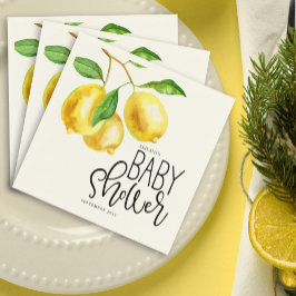 Lemon Watercolor Babydusche Napkins Serviette