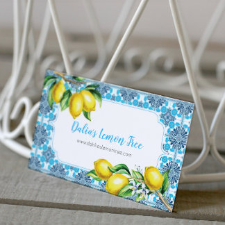 Lemon Watercolor Business Card Visitenkarte