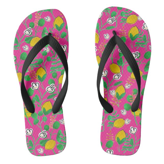 lemon watercolor flip flops (Fußbett)