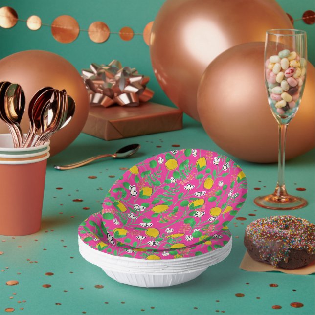 lemon watercolor pappteller (Multi)