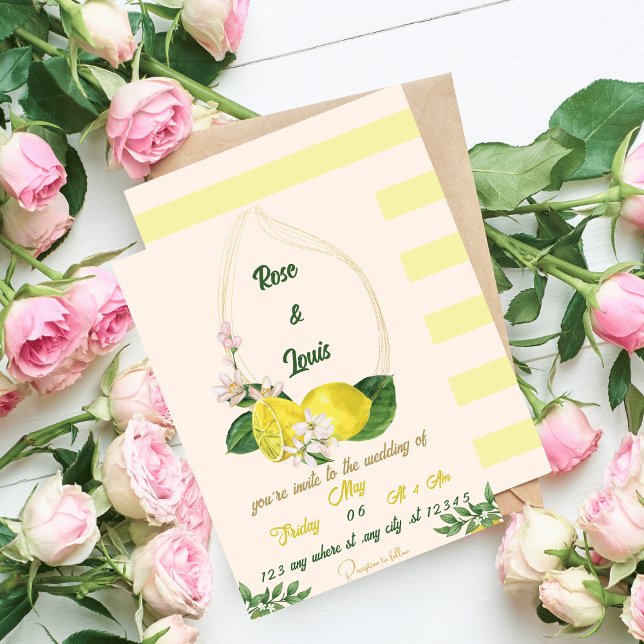 Lemon wedding invitation in bright colors (Créateur téléchargé)
