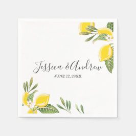 Lemon Wedding Napkin Botanischer Personalisierter Serviette