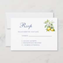 Lemon Wedding RSVP card