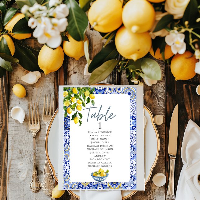 Lemon Wedding Tischnummer mit Seetabelle (Von Creator hochgeladen)