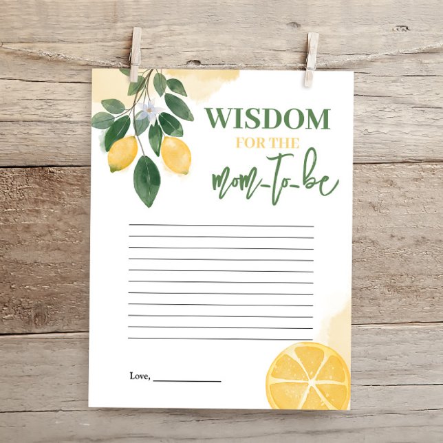 Lemon Weisheit für die Mama, Baby Shower Game (Von Creator hochgeladen)
