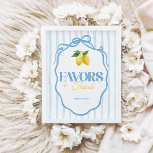 Lemon Whimsical Blue Girls Favoriten & Leckereien  Poster