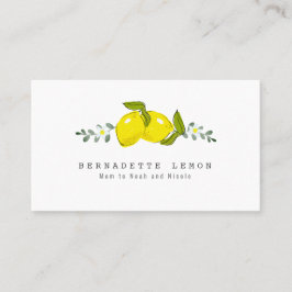 Lemon & White Blume Einfache Mommy Visitenkarte