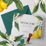 Lemon White Blume Watercolor Wedding Suite Dankeskarte<br><div class="desc">Ein elegantes und extravagantes Hochzeitsmotiv mit Kartendesign und einer Mischung aus handgemalten Zitronen- und Weißabbildern in der Blume und einer weißen Hintergrundtextur verleihen diesem Design ein gemütliches Ambiente.</div>