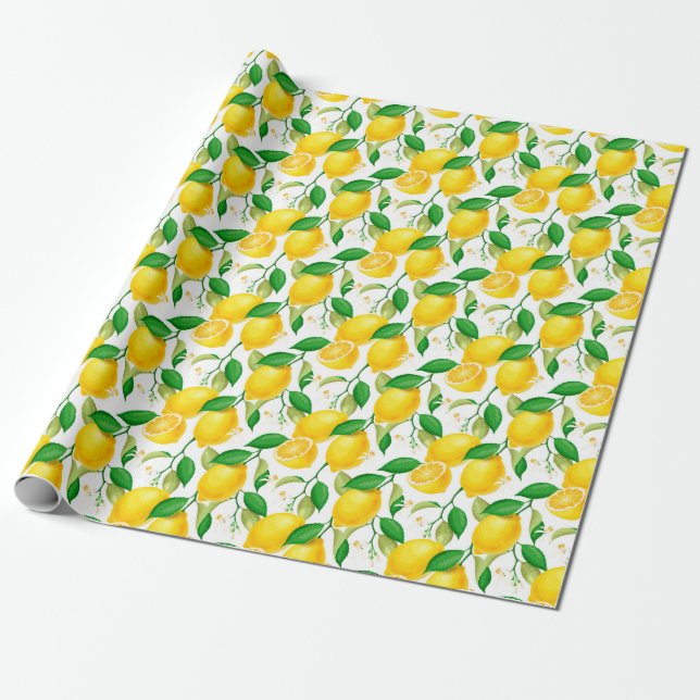 Lemon Wrapping Geschenkpapier (Ungerollt)