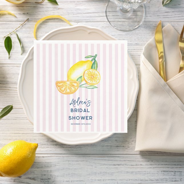 Lemon Yellow Citrus Bridal Shower  Serviette (Von Creator hochgeladen)