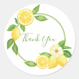 Lemon Yellow Citrus Vielen Dank für Ihr Interesse Runder Aufkleber