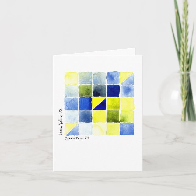 Lemon Yellow - Cobalt Blue Color Mix Karte (Vorderseite)