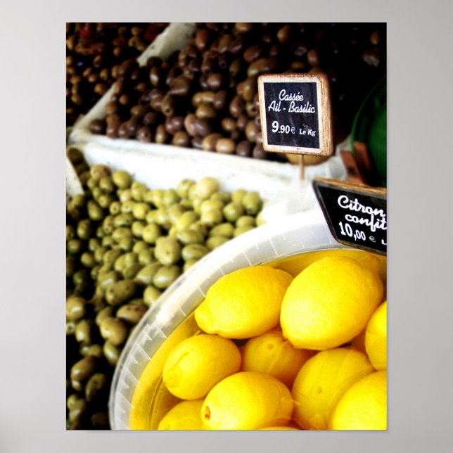 Lemon Yellow Frankreich Märkte Küche Poster (Vorne)