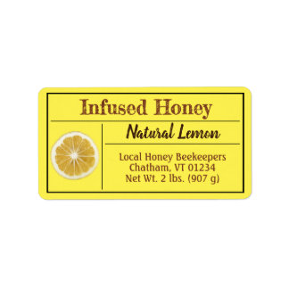 Lemon Yellow Infused Honey Product Adressaufkleber