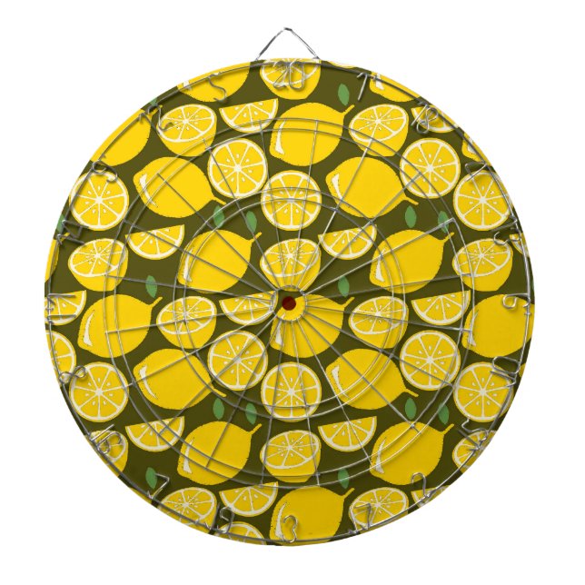 Lemon Yellow Modern Fun Niedlich Dartscheibe (vorne)