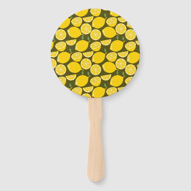 Lemon Yellow Modern Fun Niedlich Fächer (Vorderseite)