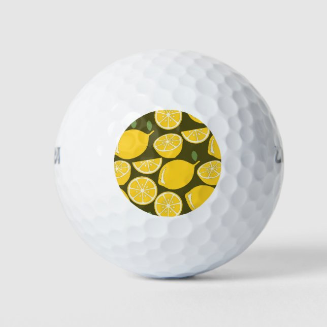 Lemon Yellow Modern Fun Niedlich Golfball (Vorderseite)