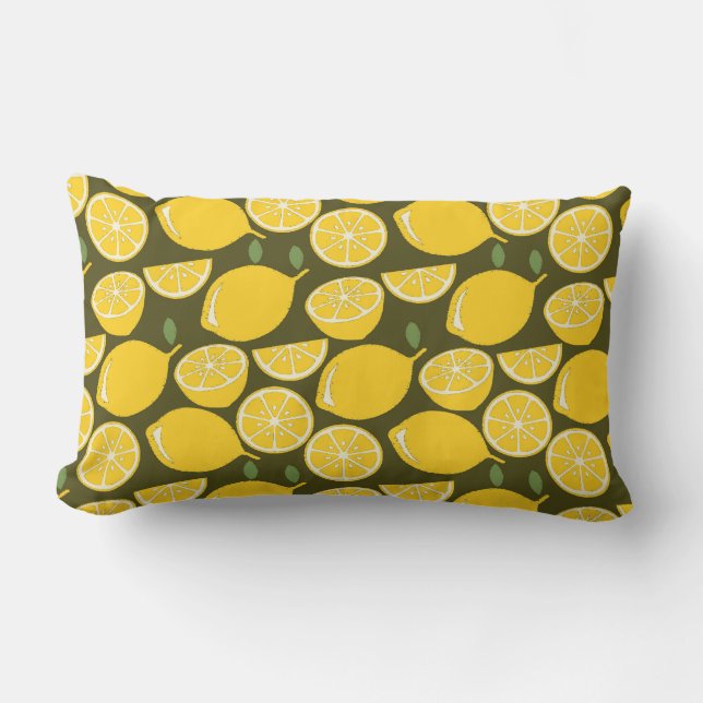 Lemon Yellow Modern Fun Niedlich Lendenkissen (Vorderseite)