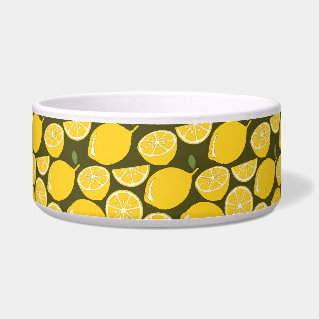Lemon Yellow Modern Fun Niedlich Napf (Vorderseite)