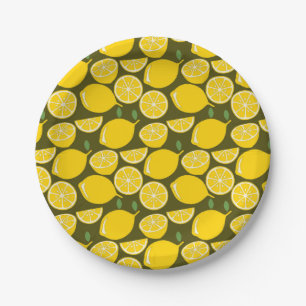 Lemon Yellow Modern Fun Niedlich Pappteller