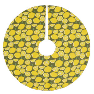 Lemon Yellow Modern Fun Niedlich Polyester Weihnachtsbaumdecke