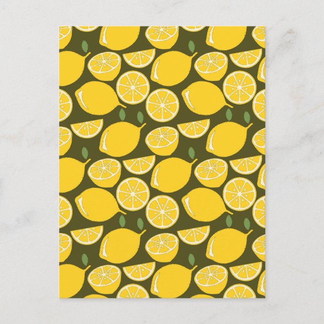 Lemon Yellow Modern Fun Niedlich Postkarte (Vorderseite)