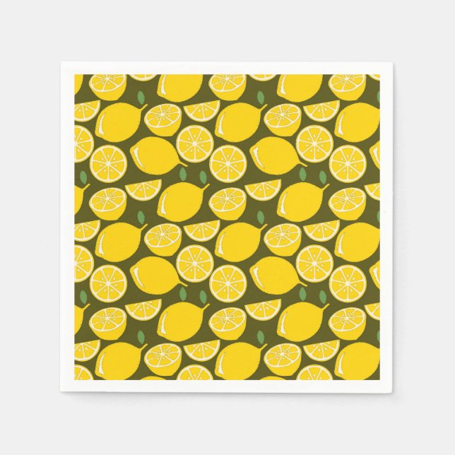 Lemon Yellow Modern Fun Niedlich Serviette (Vorderseite)