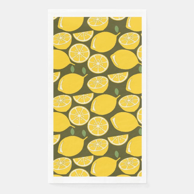 Lemon Yellow Modern Fun Niedlich Serviette (Vorderseite)