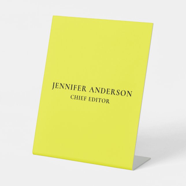 Lemon Yellow Professional Modern Plain Minimalist Sockelschild (Vorderseite)