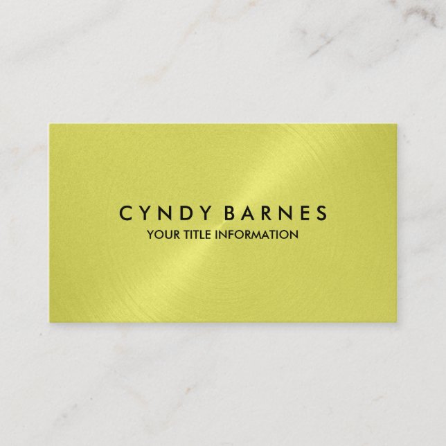 Lemon Yellow Sheen Business Card Visitenkarte (Vorderseite)
