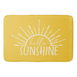 Lemon Yellow Simple Modern Hello Sunshine Badematte
